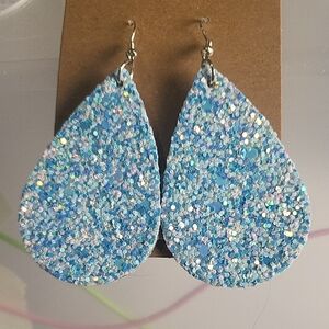 Sparkling Blue Teardrop Earrings
